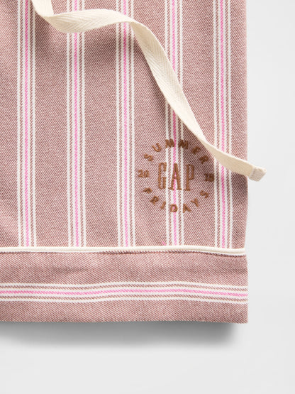 Pembe Gap × Summer Fridays Flannel Çizgili Pijama Boxer Şort