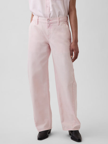 Açık Pembe Gap × Hfr Low Rise Pink Baggy Barrel Jean Pantolon By Nicole Benefield Portfolio