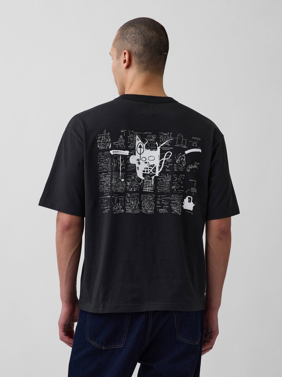 Siyah Jean-michel Basquiat Oversized T-shirt