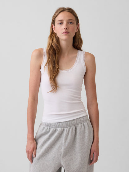 Beyaz Mini Fitilli Dantel Detaylı Askılı Pijama Üstü