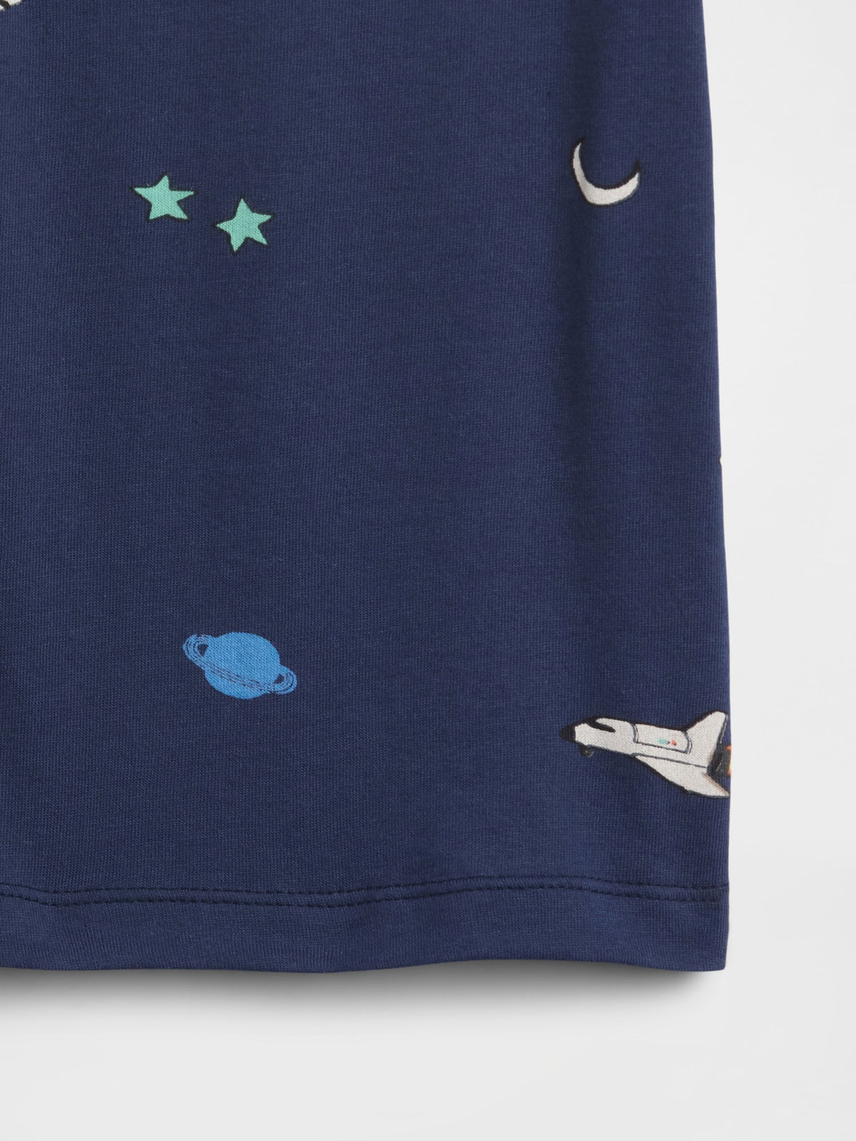Koyu Mavi Grafik Baskılı T-shirt