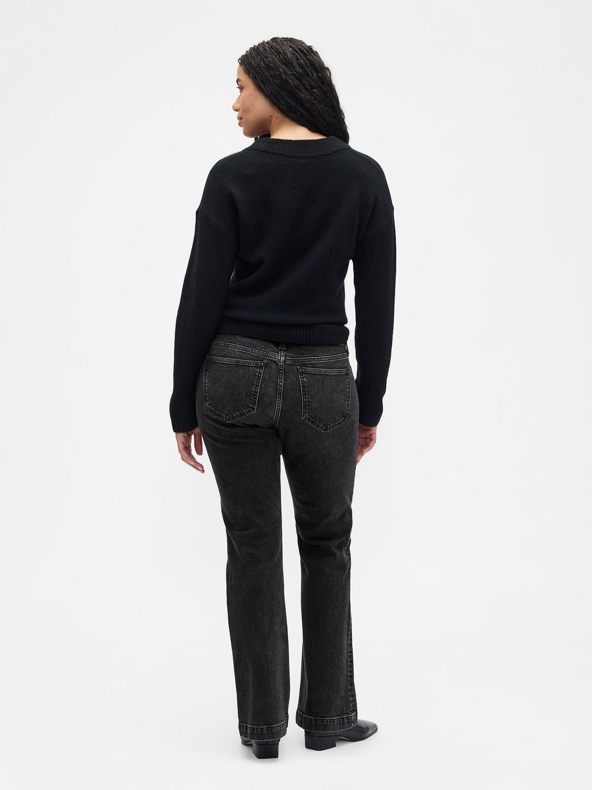 Siyah Low Rise Boot Jean Pantolon