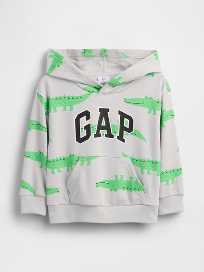 Gri Relaxed Logo Fransız Havlu Kumaş Sweatshirt