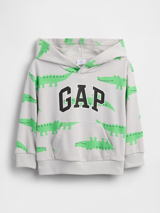 Gri Relaxed Logo Fransız Havlu Kumaş Sweatshirt