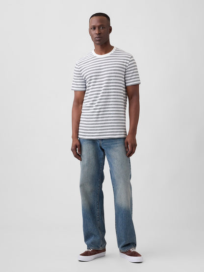 Beyaz Relaxed Bisiklet Yaka T-shirt