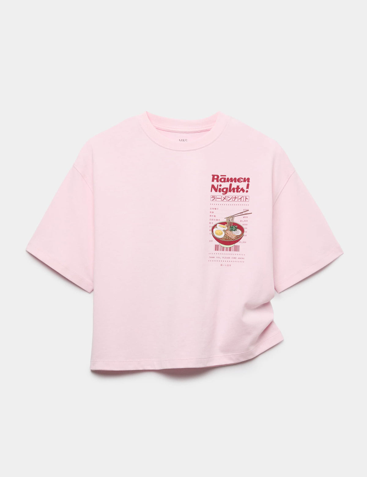 Saf Pamuklu Ramen Baskılı Çocuk Tişörtü