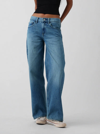 Açık Mavi The Hailey Low Rise Loose Jean Pantolon