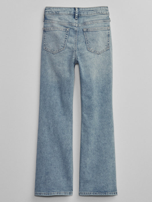 Açık Mavi High Rise '70s Flare Jean Pantolon