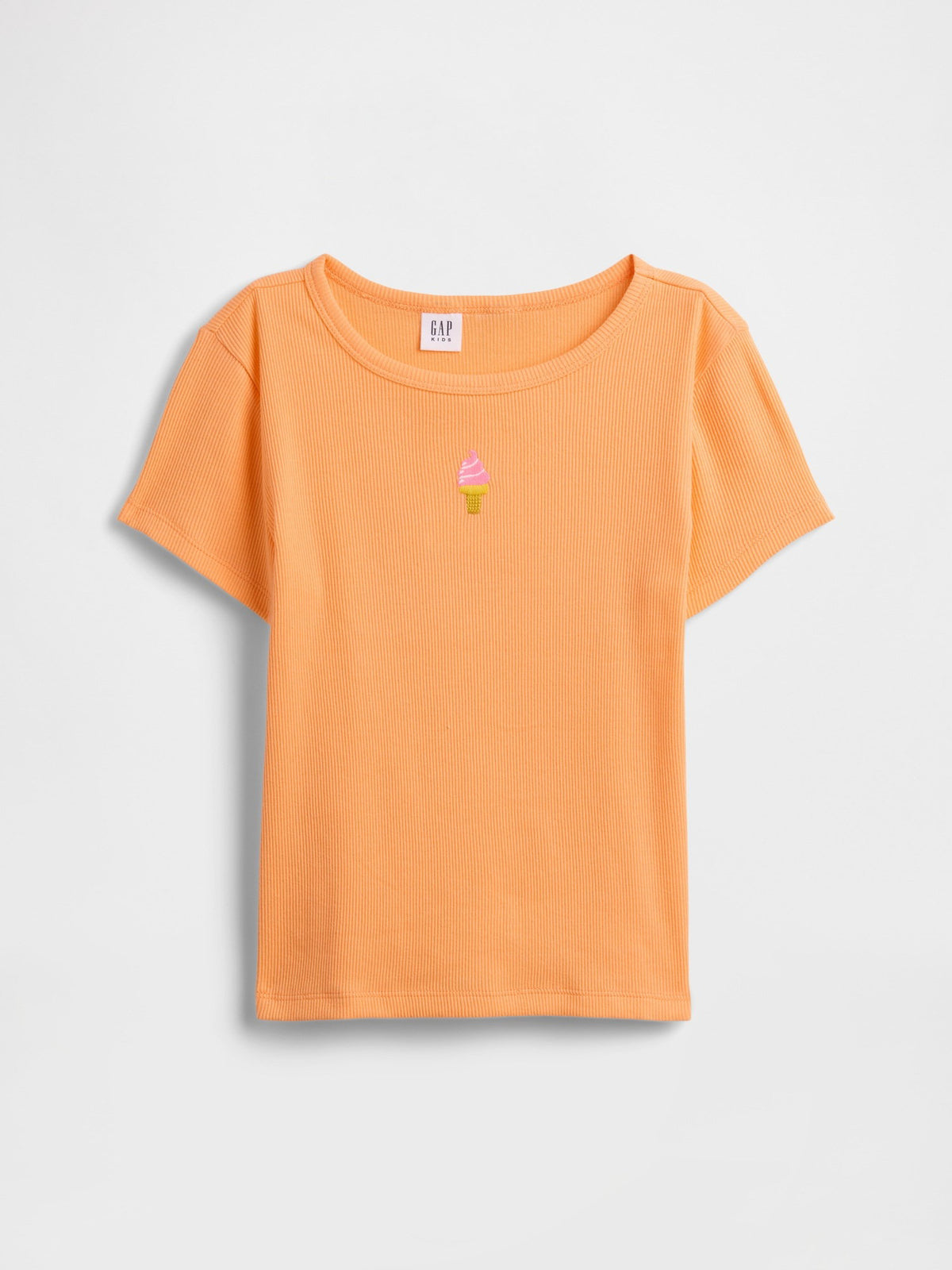 Turuncu Fitilli Bisiklet Yaka T-shirt