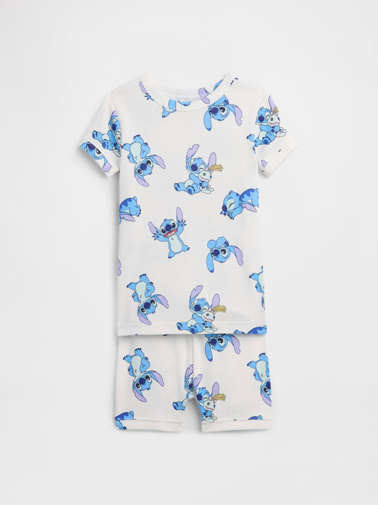 Beyaz Lilo Ve Stitch Baskılı Pijama Seti