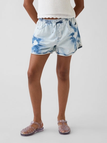 Mavi High Rise Tie-dye Denim Easy Şort