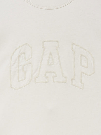 Kırık Beyaz Heavyweight Gap Logo Relaxed Crop T-shirt