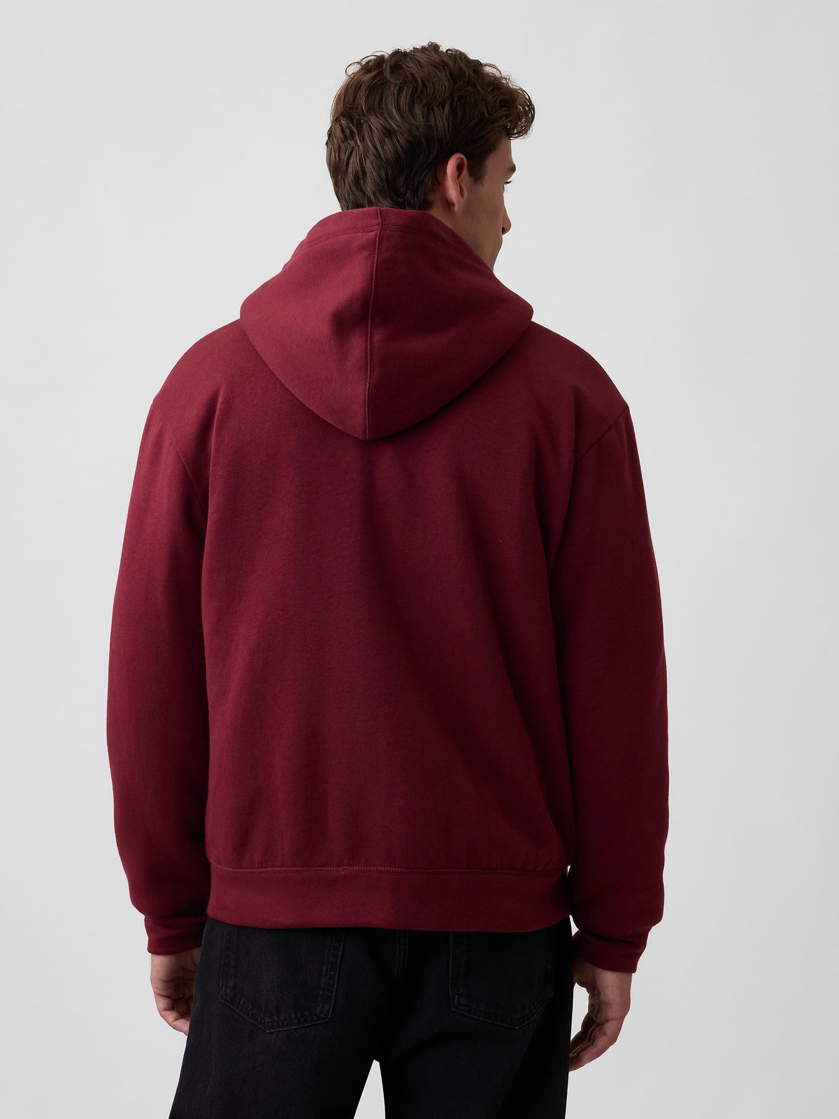 Gri Relaxed Gap Logo Sherpa Astarlı Fermuarlı Sweatshirt