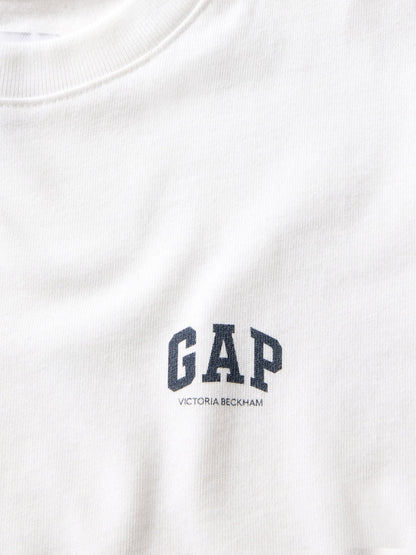 Beyaz Gap × Victoria Beckham Organik Pamuk Logo T-shirt
