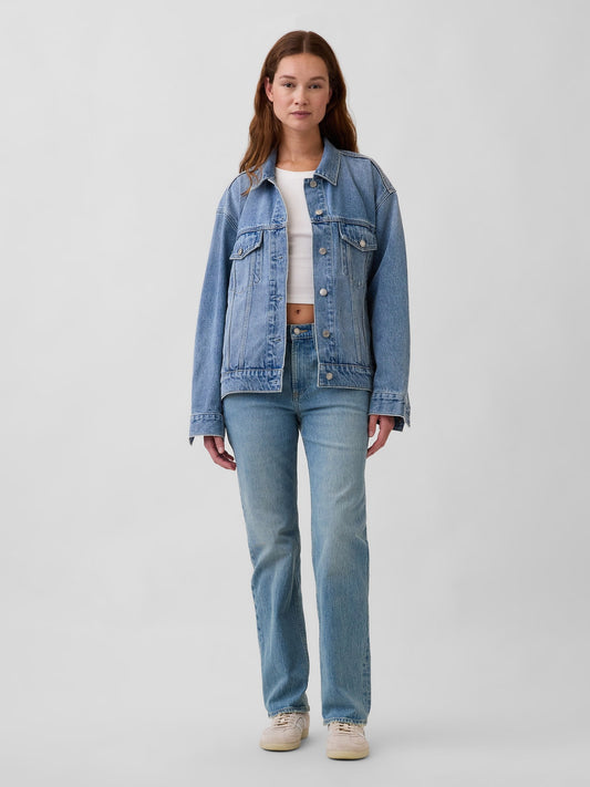 Mavi Mid Rise Relaxed Straight Jean Pantolon