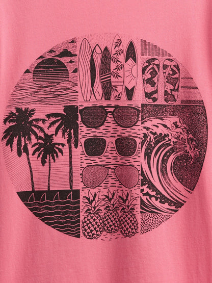 Pembe Grafik T-shirt
