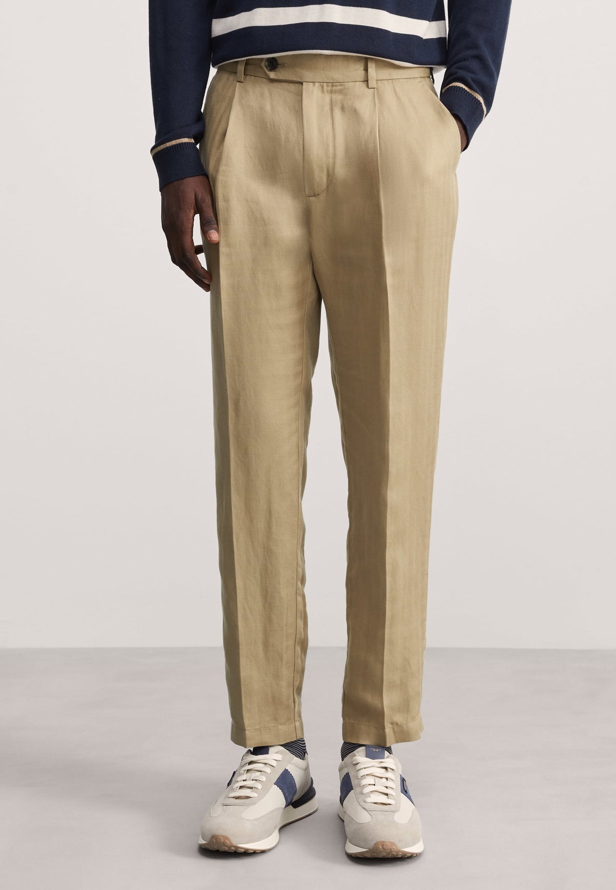 Tapered Fit Keten Pantolon