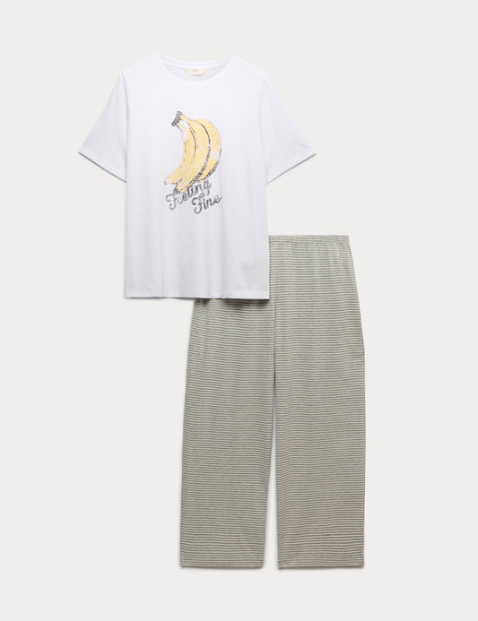 Desenli Pijama Takımı