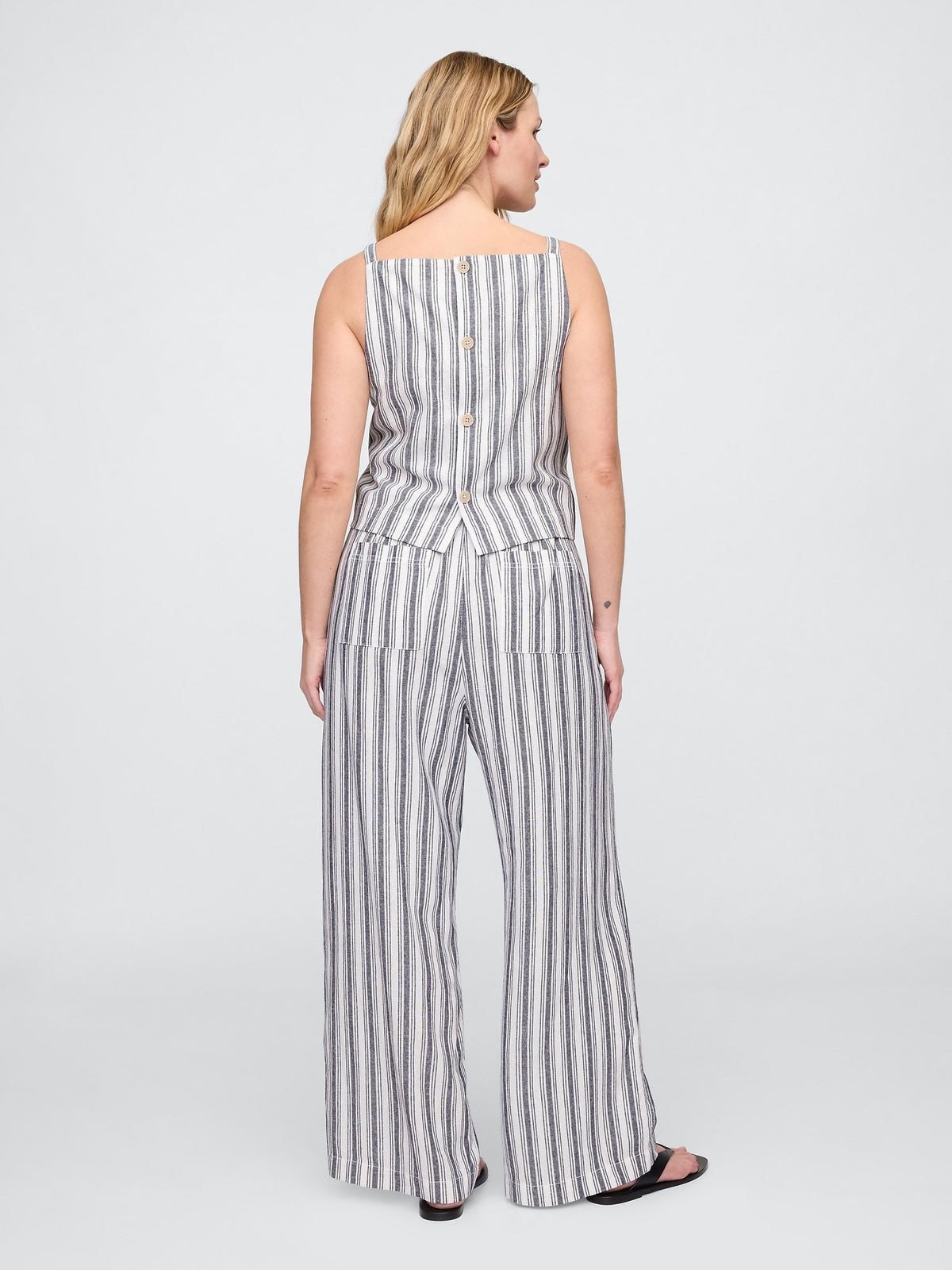 Çok Renkli Mid Rise Pull-on Wide-leg Pantolon