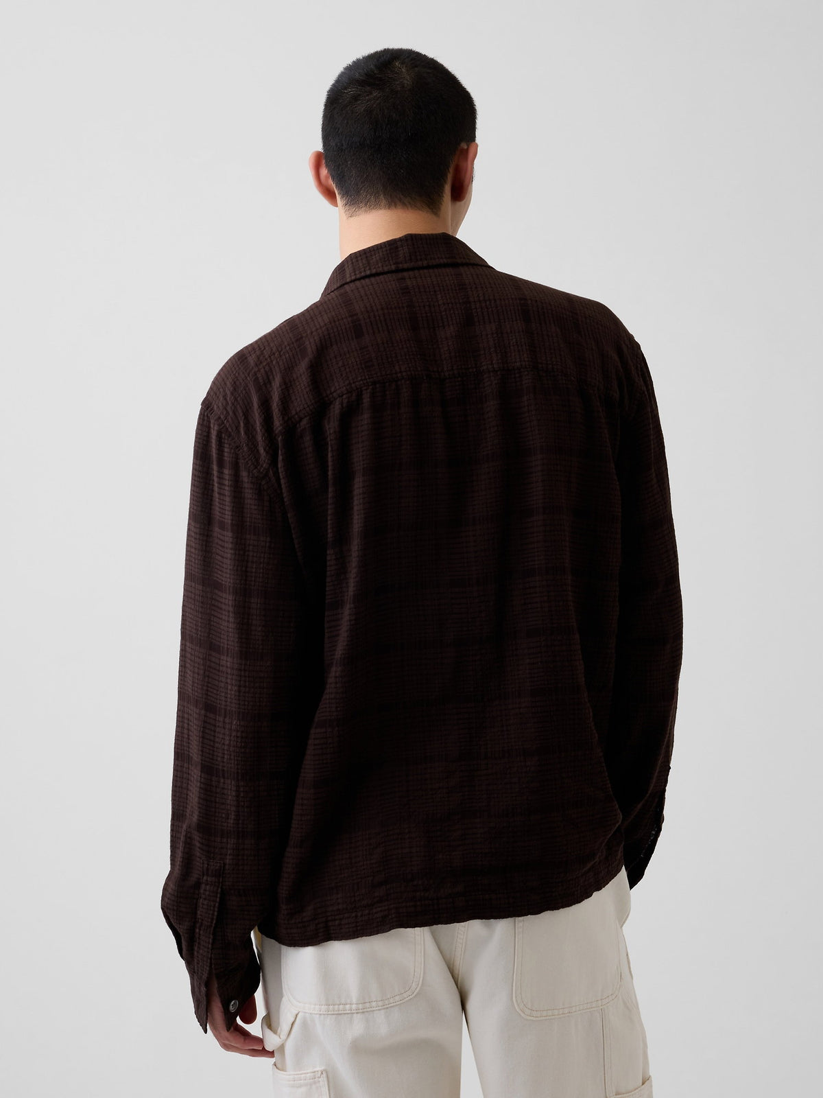 Kahverengi Relaxed Straight-hem Gömlek