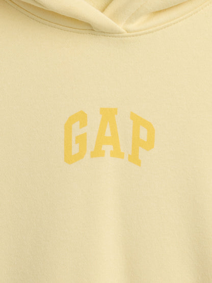 Sarı Vintagesoft Oversized Crop Logo Sweatshirt