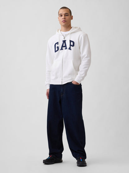 Koyu Yeşil Vintagesoft Arch Logo Tam Fermuarlı Sweatshirt