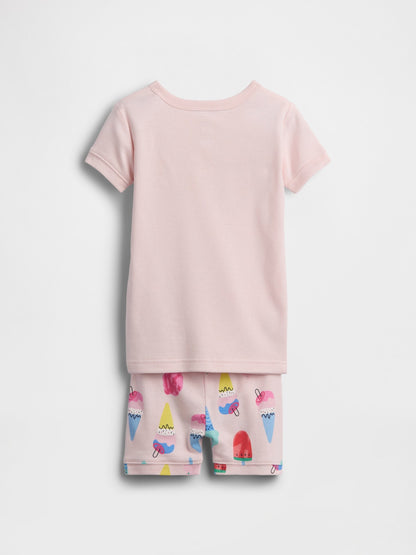 Açık Pembe Logo Baskılı Pijama Takımı
