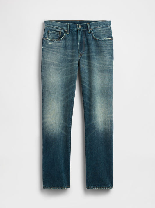 Koyu Mavi Relaxed Straight Jean Pantolon