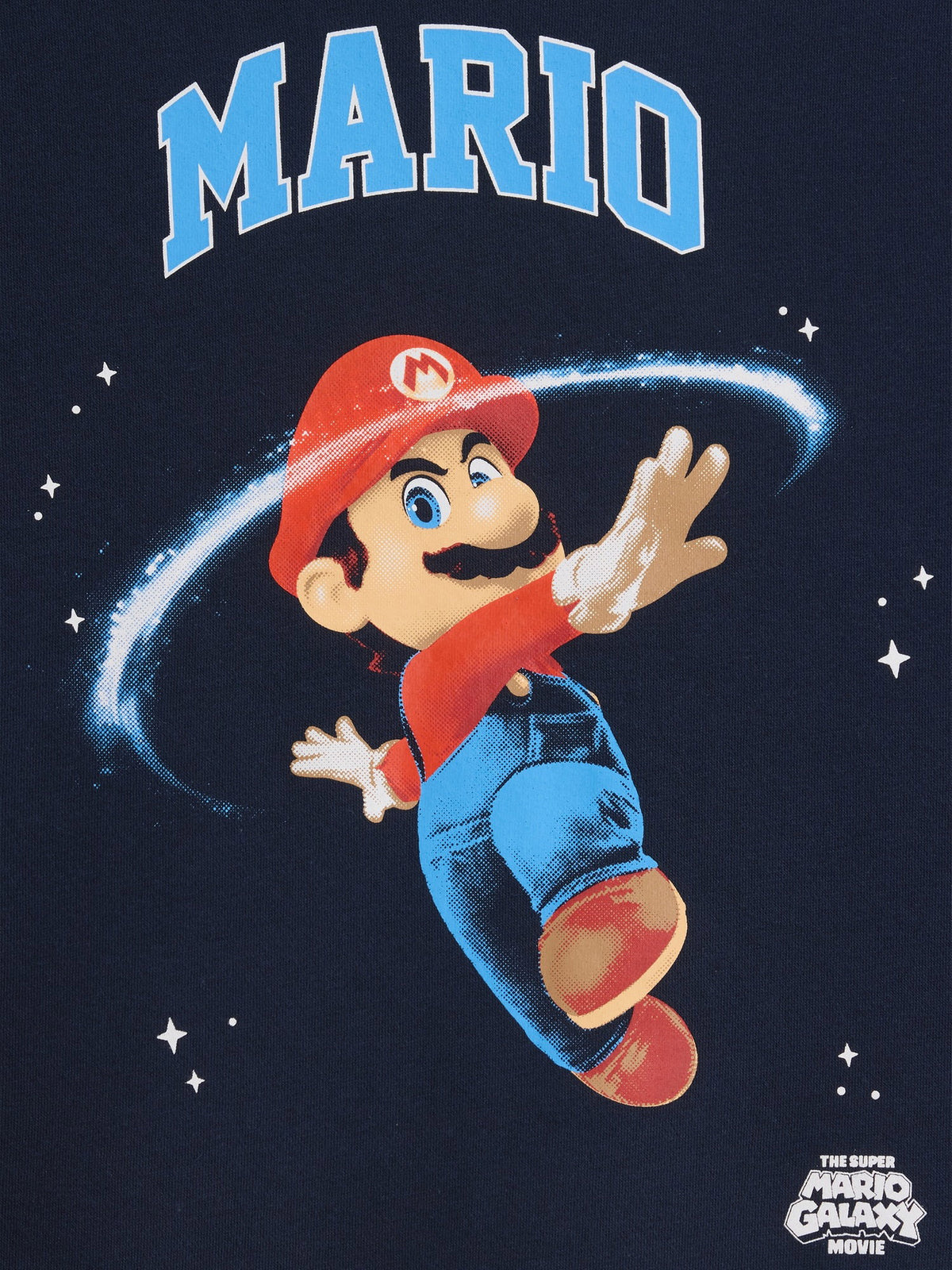 Lacivert Süper Mario Relaxed Grafik Baskılı Sweatshirt