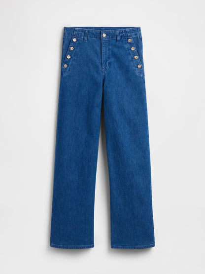 Mavi Gap × Hfr High Rise Pintuck Stride Wide-leg Jean Pantolon By Atelier Ndigo