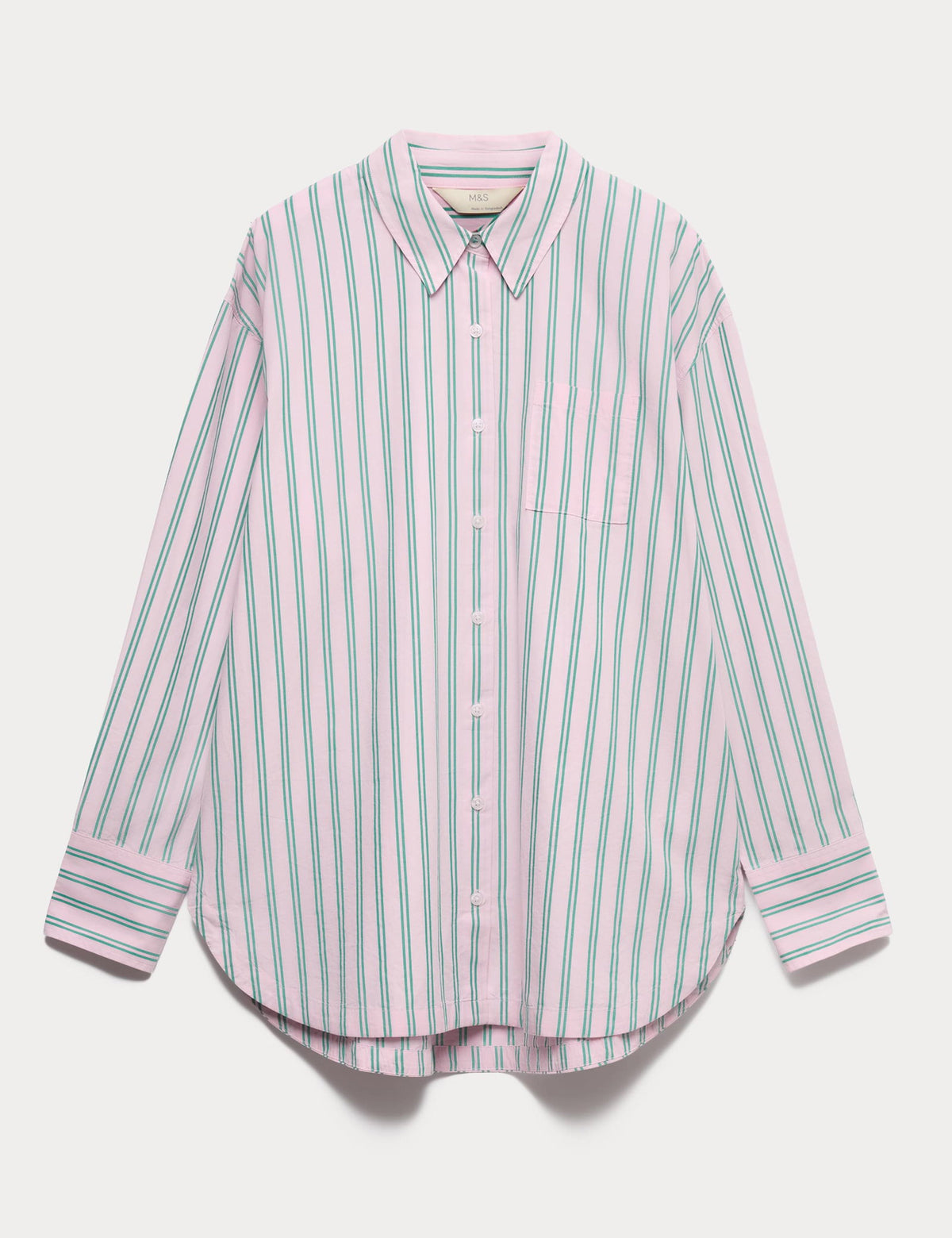 Poplin Çizgili Pijama Üstü