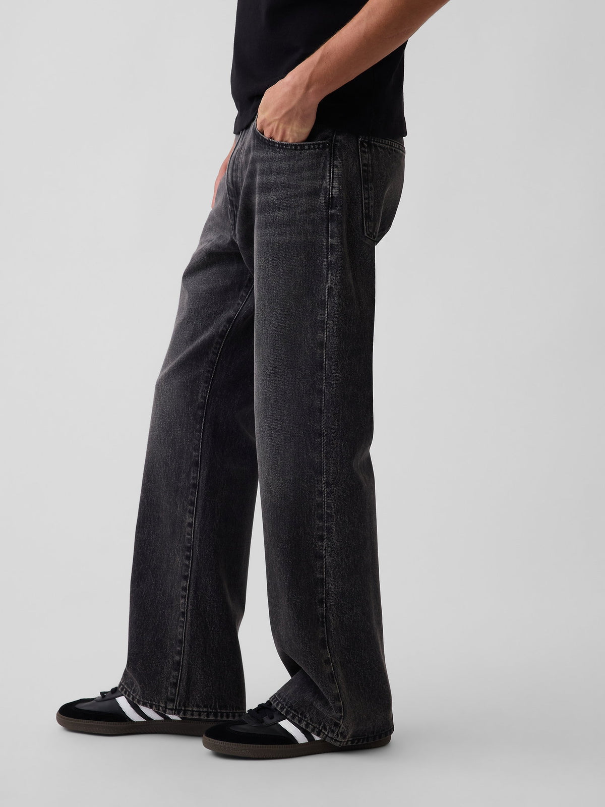 Siyah Loose Boot Jean Pantolon