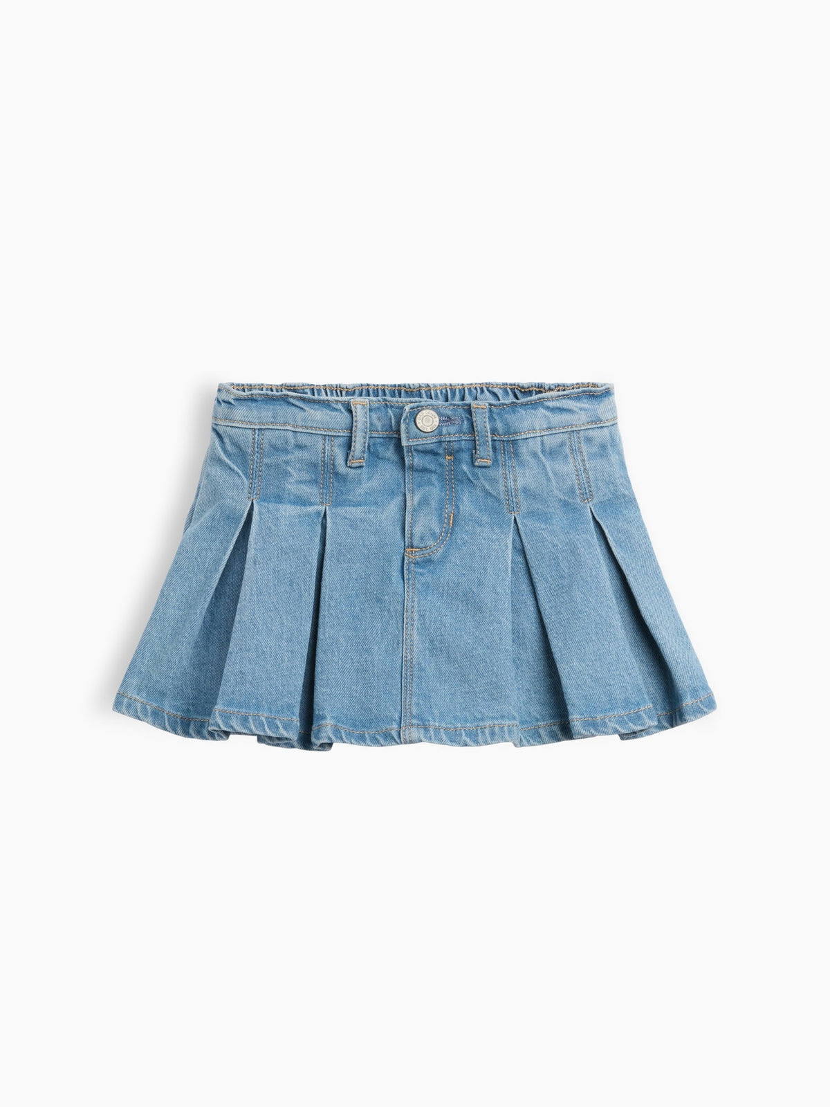Açık Mavi Denim Pileli Şort Etek