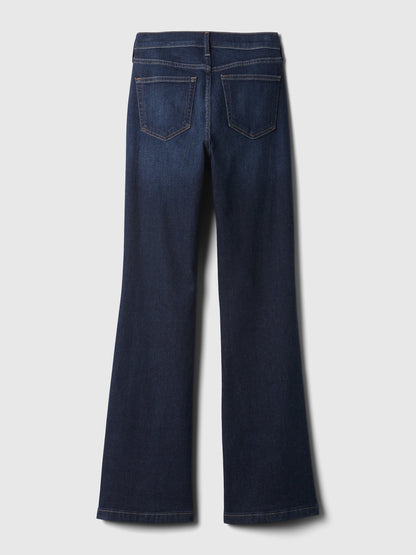 Koyu Mavi High Rise '70s Flare Jean Pantolon