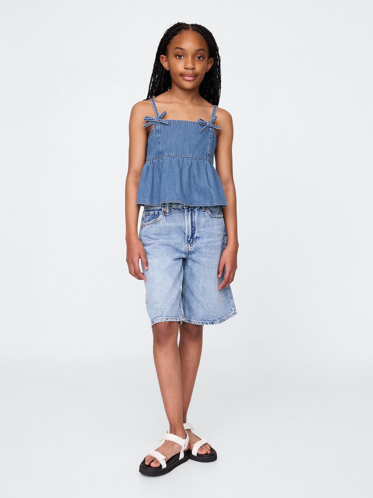 Mavi Denim Askılı Peplum Bluz