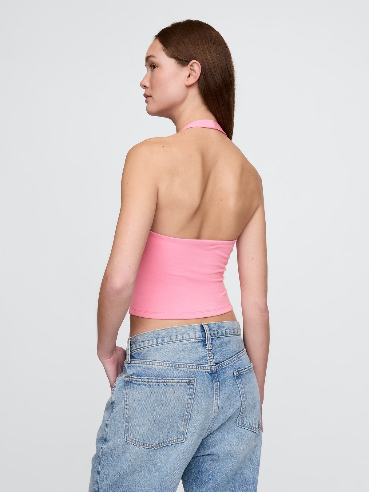 Pembe Closeknit Askılı Kısa Üst
