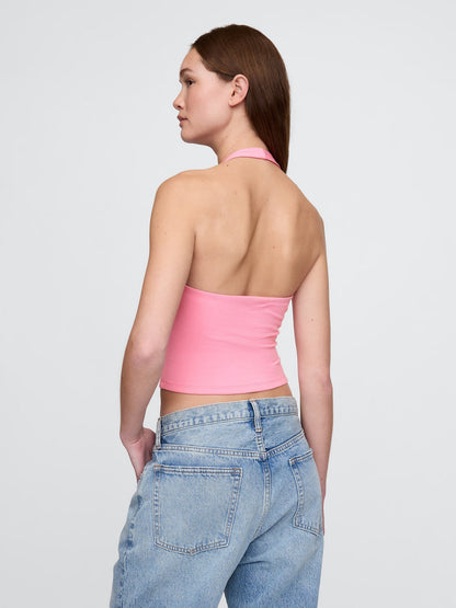 Pembe Closeknit Askılı Kısa Üst