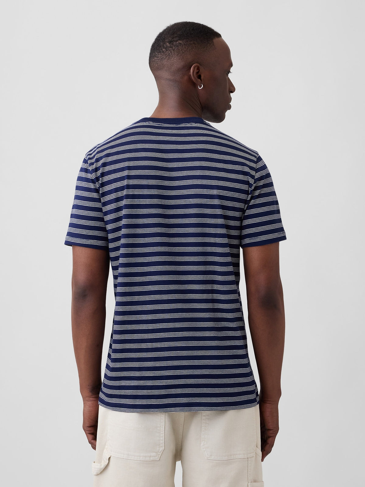 Beyaz Relaxed Bisiklet Yaka T-shirt