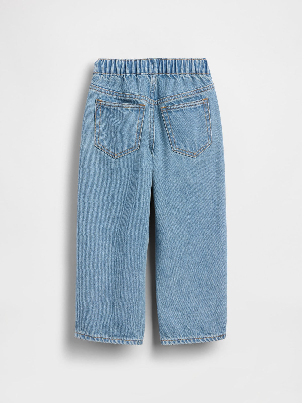 Açık Mavi Pull-on Baggy Jean Pantolon
