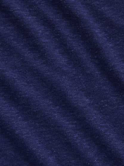 Lacivert Keten Karışımlı Relaxed T-shirt