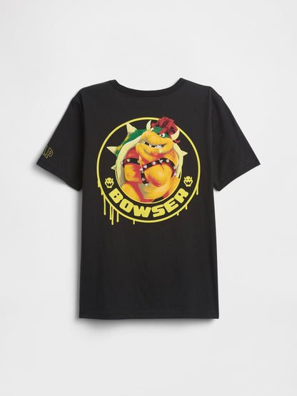Siyah Süper Mario Grafik Baskılı T-shirt