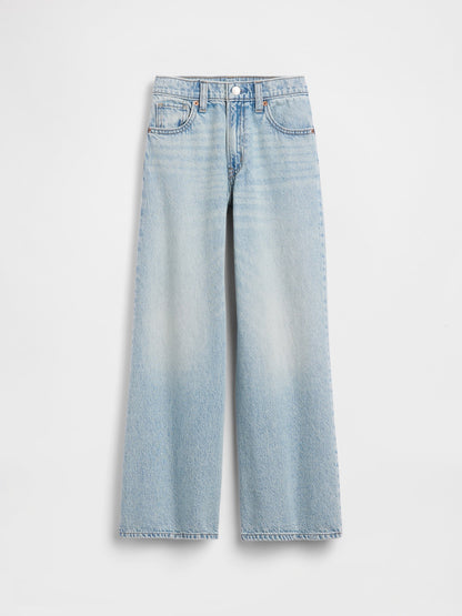 Açık Mavi Low Rise Baggy Jean Pantolon