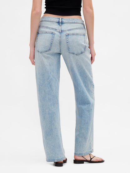 Açık Mavi Low Rise '90s Jean Pantolon