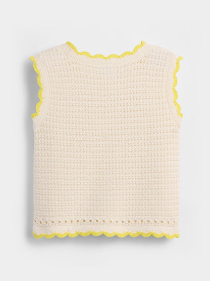 Krem Crochet Heart Triko Atlet