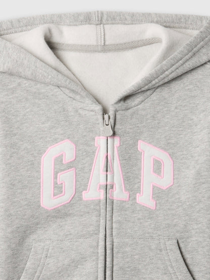 Gri Gap Relaxed Logo Fermuarlı Sweatshirt