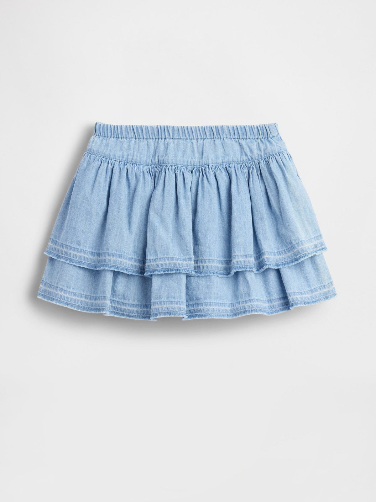 Açık Mavi Denim Ruffle Şort Etek