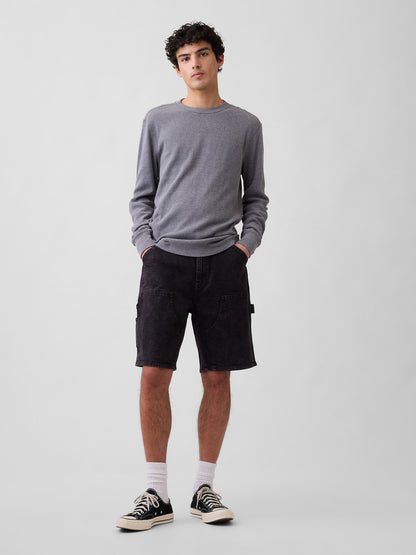 Siyah 9 Denim Carpenter Şort
