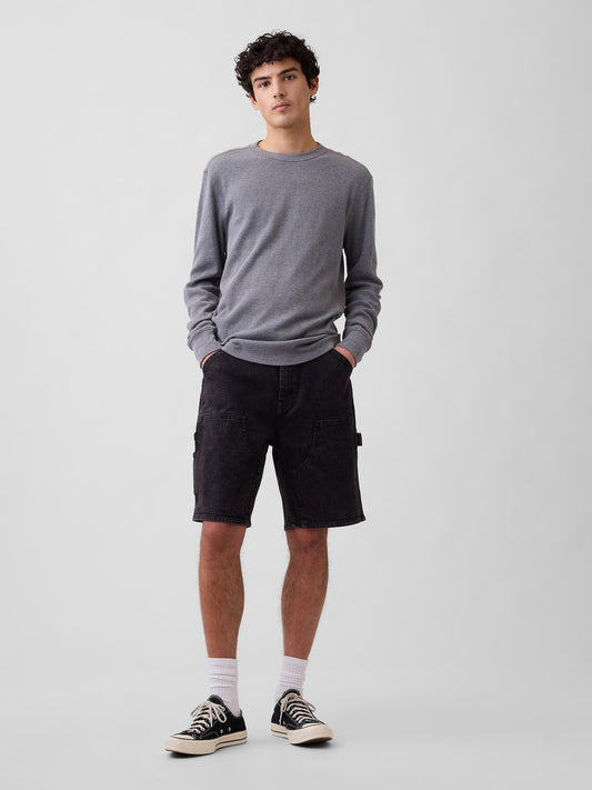 Siyah 9 Denim Carpenter Şort