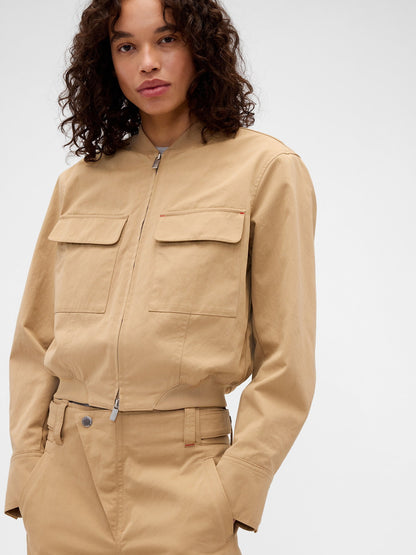 Bej Gap × Victoria Beckham Bomber Ceket