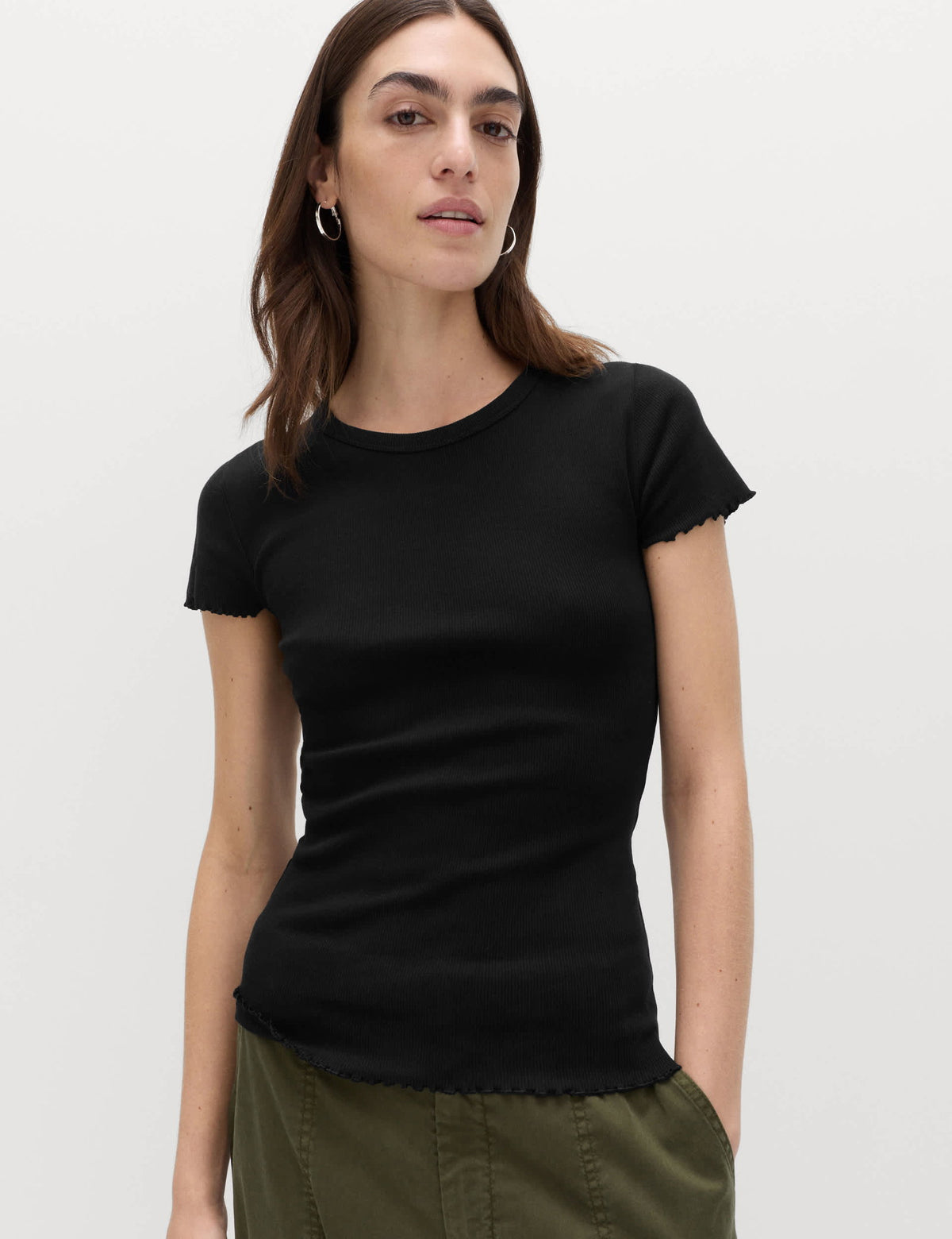 Pamuklu Ribana T-shirt